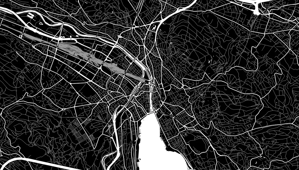 Map of Zurich, Switzerland